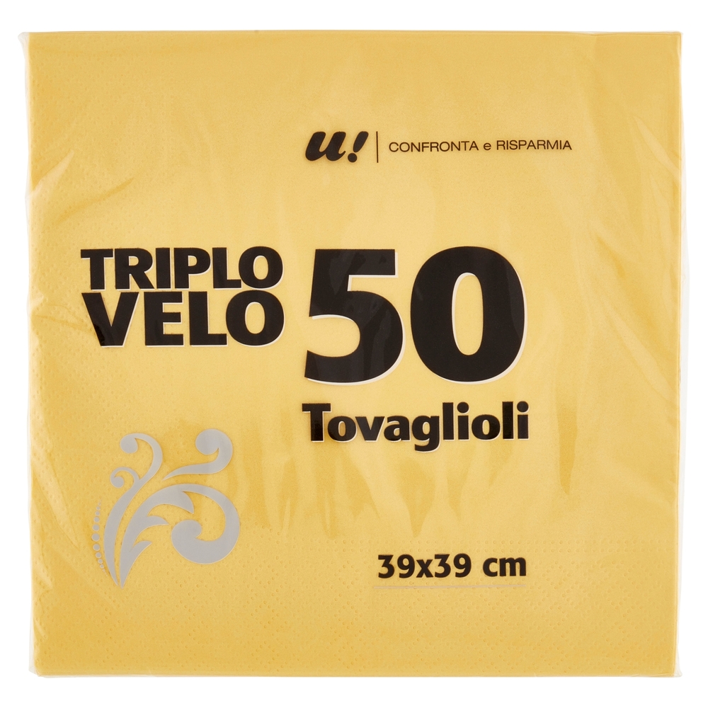 50 Tovaglioli 3 Veli Gialli U! Confronta e Risparmia